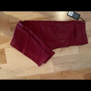 Red, wax coated/ leather look, Hudson, Skinny jeans, size 30, NWT